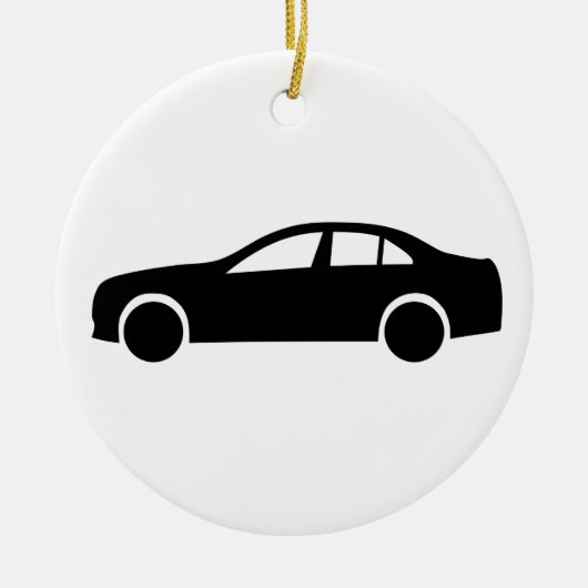Limousine Silhouette Keramisch Ornament (Voorkant)