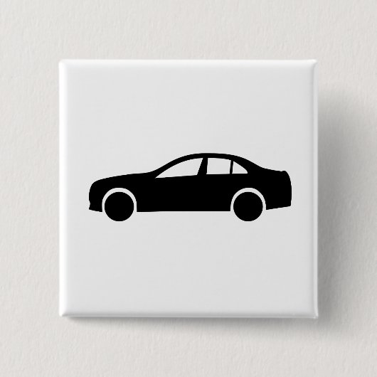 Limousine Silhouette Vierkante Button 5,1 Cm (Voorkant)