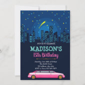 Limousine verjaardagsfeestje uitnodiging (Voorkant)