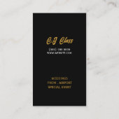 Limousines Car Services Driver Business Card Visitekaartje (Achterkant)