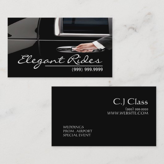 Limousines Limo Car Services Driver Visitekaartje (Voorkant / Achterkant)