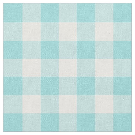 Limpet Shell Aqua & White Gingham Check Stof (Close Up)