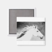 LIN26BW-mane in de Wind.tif Magneet (Voorkant / Achterkant)