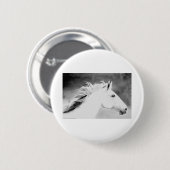 LIN26BW-mane in de Wind.tif Ronde Button 5,7 Cm (Voorkant /achterkant)