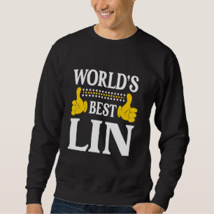 Lin Achternaam Funny Team Familie Achternaam World Trui