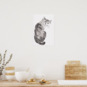 Lin Li(LinLi888) Art Print Sumi-E Cat 21012901 (Keuken)
