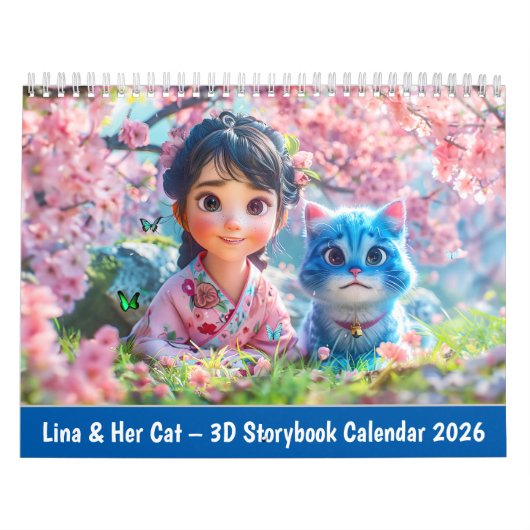 Lina & Her Cat – 3D Storybook Calendar 2026 Kalender (Hoes)