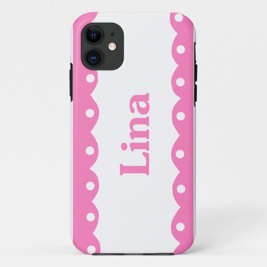 Lina Naam Roze Kant Case-Mate iPhone Case (Achterkant)