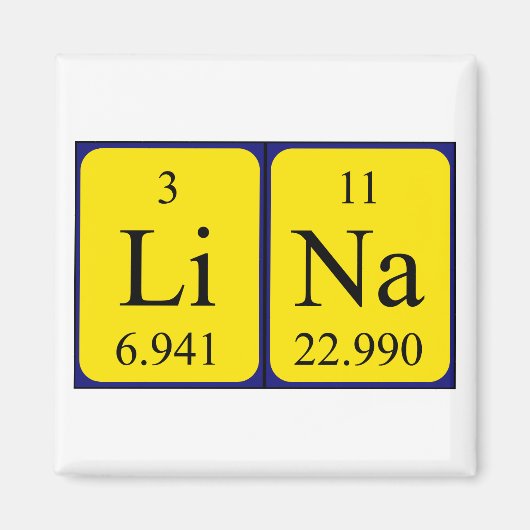 Lina periodieke table name magnet (Voorkant)