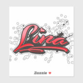 Lina red Heart Graffiti Aufkleber Sticker (Vel)