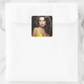 Lina - Super Model Latina! Vierkante Sticker (Tas)
