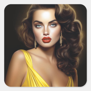 Lina - Super Model Latina! Vierkante Sticker