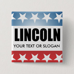 LINCOLN 2010 VIERKANTE BUTTON 5,1 CM