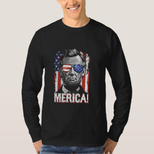 Lincoln 4 juli Merica Abe Boys Mannen Vrouwen Amer T-shirt