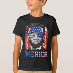 Lincoln 4th of July Merica Mannen Vrouwen Amerikaa T-shirt