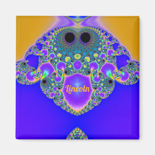 LINCOLN ~ Abstract patroon ~ Blue Paars Yellow ~ Magneet