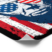 Lincoln Baard Sungles & amp; Amerikaanse vlag 4e v Poster (Hoek)