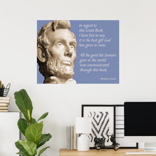 Lincoln Bible Quote Poster (Thuiskantoor)