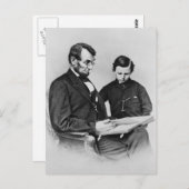 Lincoln Briefkaart - lezen met zoon Tad, 1864 (Voorkant / Achterkant)
