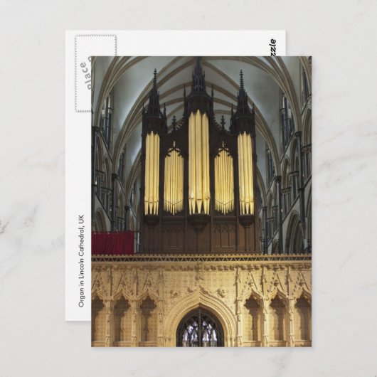 Lincoln Cathedral, Brits briefkaart (Voorkant / Achterkant)