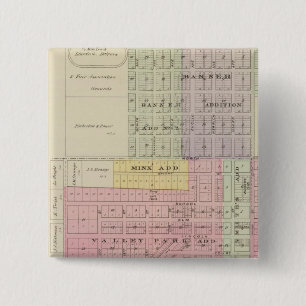Lincoln Center, Beverly, Nescatunca, Kansas Vierkante Button 5,1 Cm