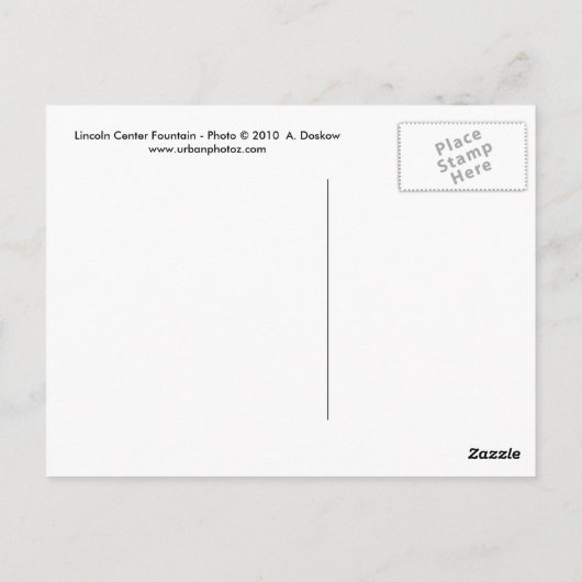 Lincoln Center Fountain Briefkaart (Achterkant)
