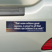 Lincoln Citaat: Bereik Succes Bumpersticker (Op auto)