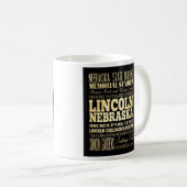 Lincoln City of Nebraska Typography Art Koffiemok (Voorkant rechts)