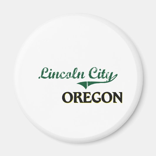 Lincoln City Oregon Classic Design Magneet (Voorkant)