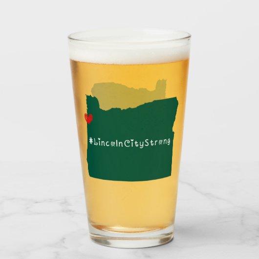 Lincoln City Strong Heart Green Glas (Voorkant gevuld)
