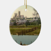 Lincoln City Uitzicht, Lincolnshire, Engeland Keramisch Ornament (Rechts)