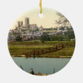 Lincoln City Uitzicht, Lincolnshire, Engeland Keramisch Ornament (Achterkant)