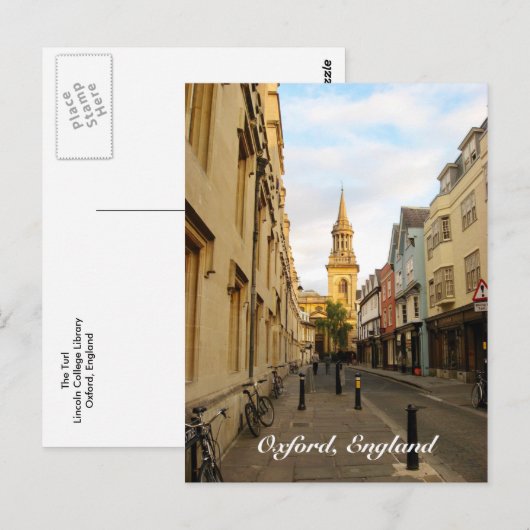 Lincoln College Library, Oxford, Briefkaart Engela (Voorkant / Achterkant)