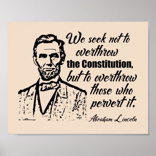 Lincoln Constitutionele Citaat Poster (Voorkant)