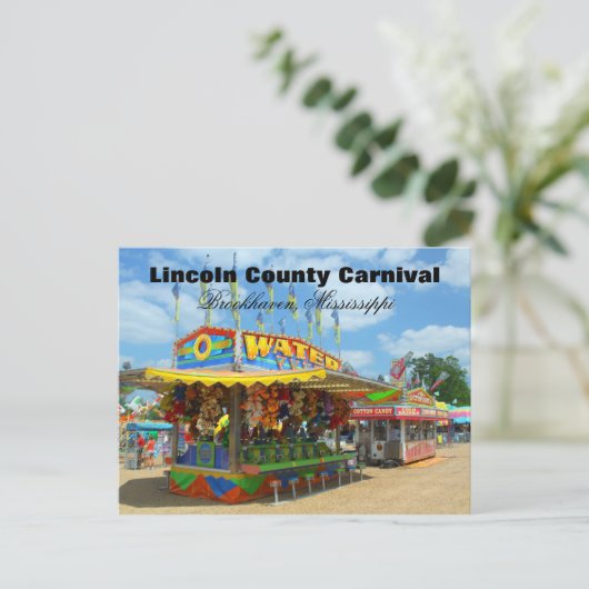 Lincoln County Carnival - Brookhaven, Mississippi Briefkaart (Staand voorkant)