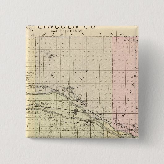 Lincoln County, Nebraska Vierkante Button 5,1 Cm (Voorkant)