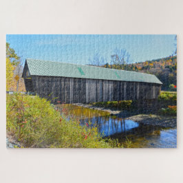 Lincoln Covered Bridge, Herfst, Woodstock, Vermont Legpuzzel