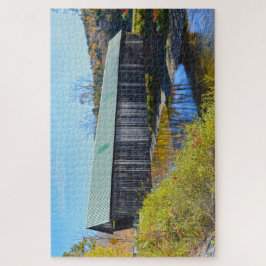 Lincoln Covered Bridge, Herfst, Woodstock, Vermont Legpuzzel