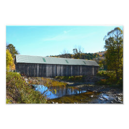Lincoln Covered Bridge, Woodstock, Vermont Foto Afdruk