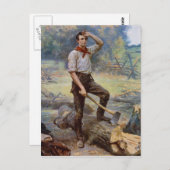 Lincoln de Rail Splitter door Jean L. Gerome Ferri Briefkaart (Voorkant / Achterkant)