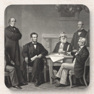 Lincoln die de emancipatieproclamatie leest bier onderzetter