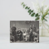 Lincoln die de emancipatieproclamatie leest briefkaart (Staand voorkant)