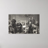Lincoln die de emancipatieproclamatie leest canvas afdruk (Voorkant)