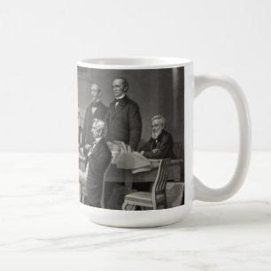 Lincoln die de emancipatieproclamatie leest koffiemok