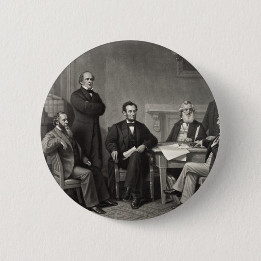 Lincoln die de emancipatieproclamatie leest ronde button 5,7 cm (Voorkant)