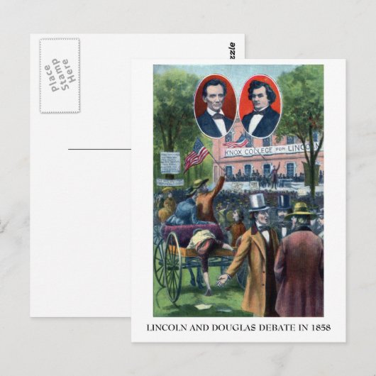 Lincoln-Douglas Debat van 1858 Briefkaart (Voorkant / Achterkant)