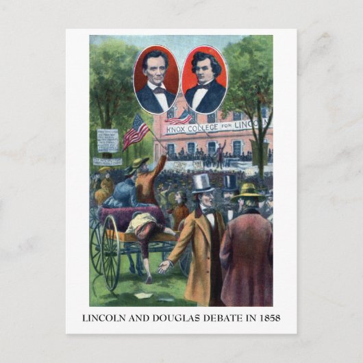 Lincoln-Douglas Debat van 1858 Briefkaart (Voorkant)