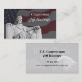 Lincoln en de vlag visitekaartje (Voorkant / Achterkant)