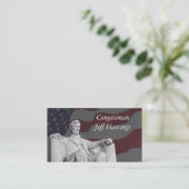 Lincoln en de vlag visitekaartje (Staand voorkant)