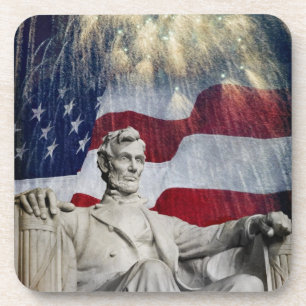 Lincoln en Fireworks Bier Onderzetter